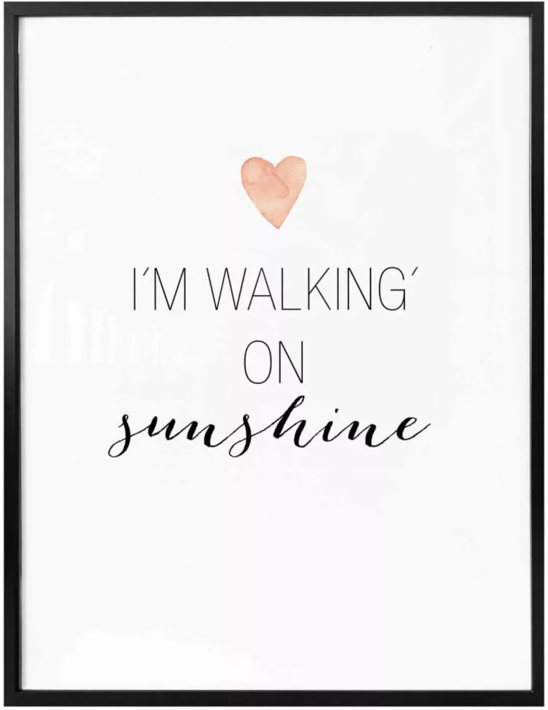 Wall-Art Poster "walking on sunshine", Schriftzug, (1 St.), Poster ohne Bil günstig online kaufen