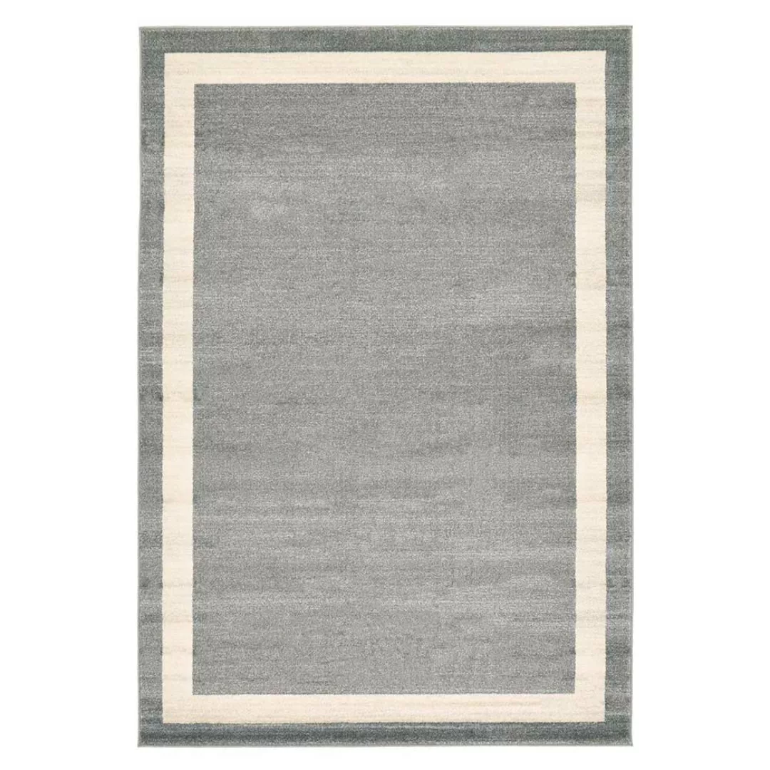 Kurzflor Teppich in Grau und Cremefarben drei Größen günstig online kaufen