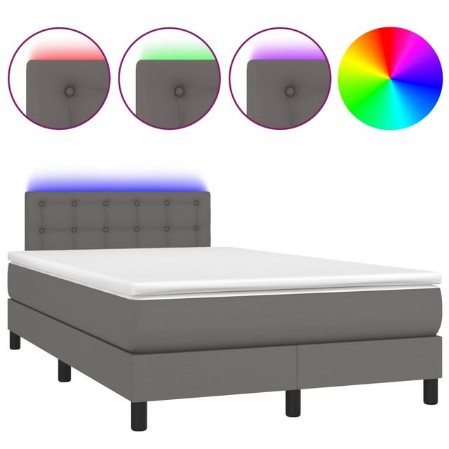 vidaXL Boxspringbett Bett Boxspringbett mit Matratze & LED Kunstleder (120 günstig online kaufen