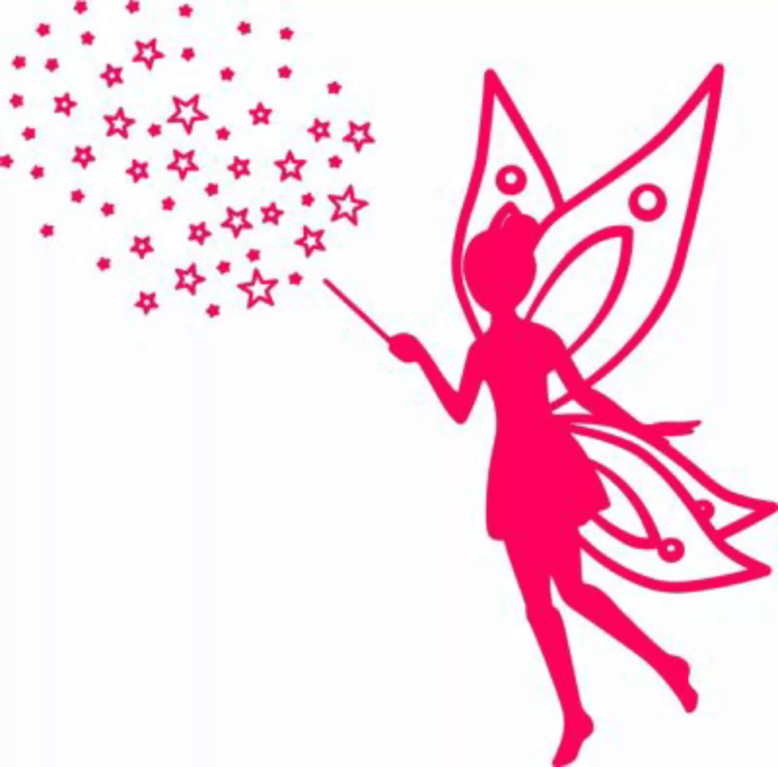 EmmiJules Wandtattoo Fee mit Sternen das Kinderzimmer rosa Gr. 65 x 65  Kin günstig online kaufen