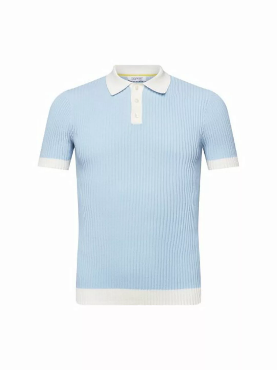Esprit Kurzarmpullover Poloshirt aus Rippstrick günstig online kaufen