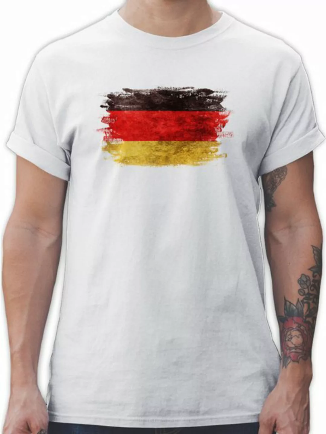 Shirtracer T-Shirt Deutschland Flagge Vintage, Germany, Schwarz Rot Gold 20 günstig online kaufen