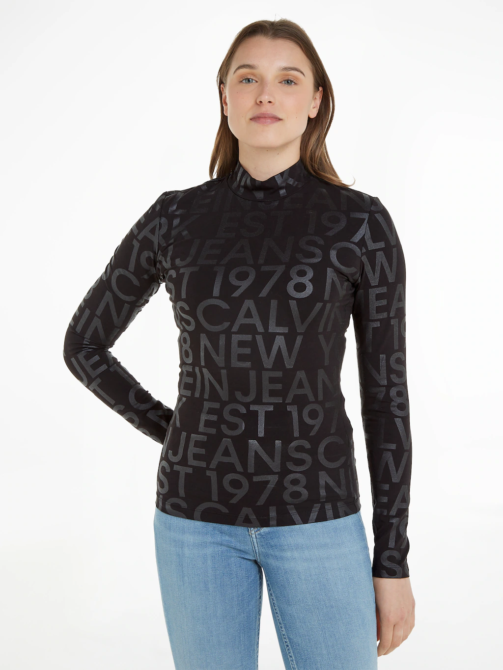 Calvin Klein Jeans Langarmshirt LOGO AOP LONG SLEEVE TOP günstig online kaufen