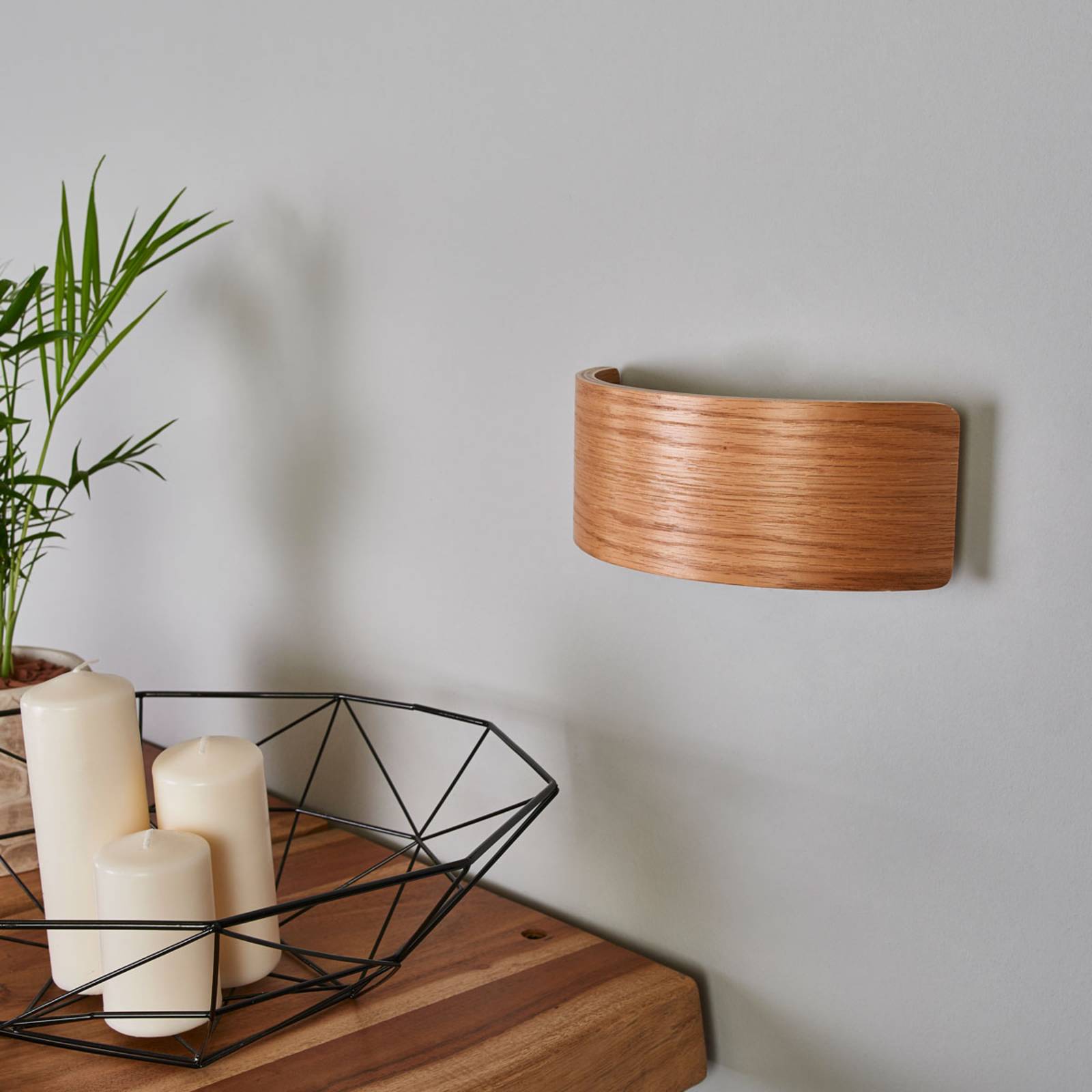LED-Wandleuchte Rafailia 23cm, Holz günstig online kaufen