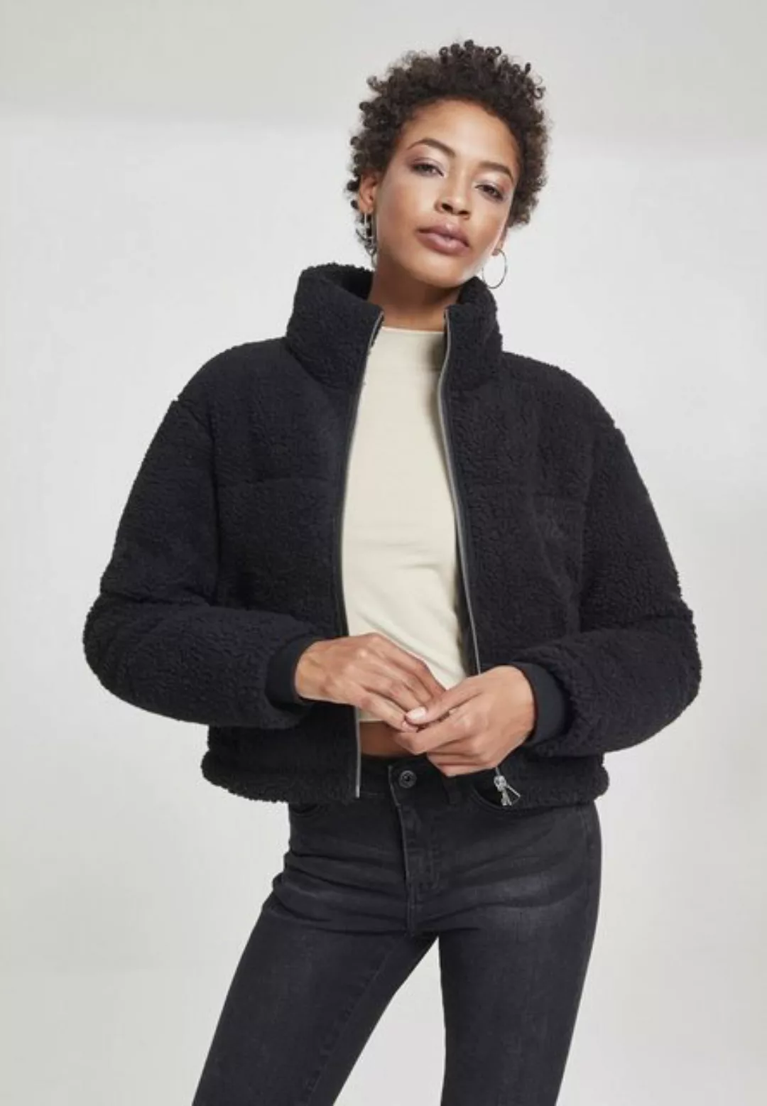 URBAN CLASSICS Winterjacke Damen Ladies Boxy Sherpa Puffer Jacket (1-St) günstig online kaufen