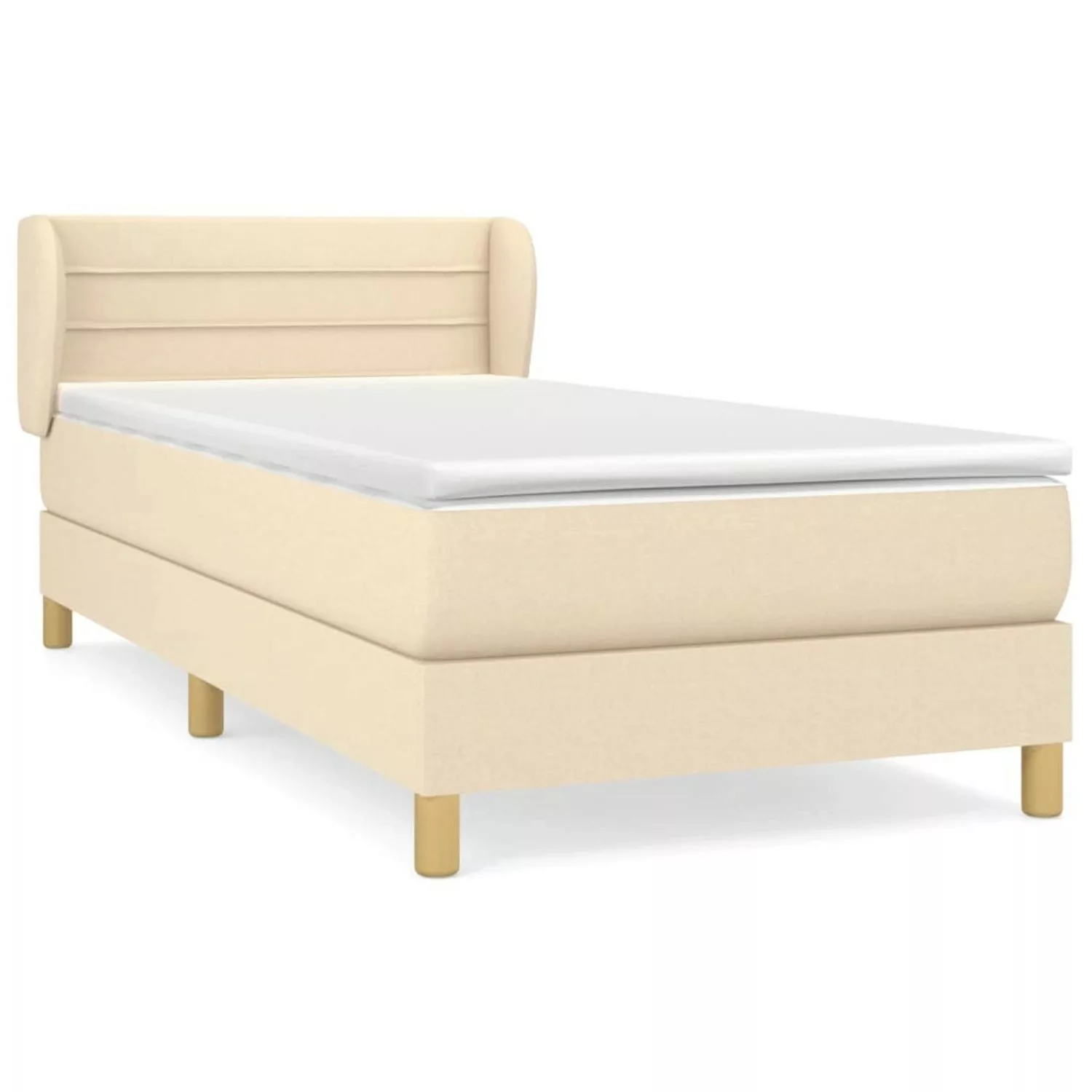 vidaXL Boxspringbett mit Matratze Creme 90x200 cm Stoff1395638 günstig online kaufen