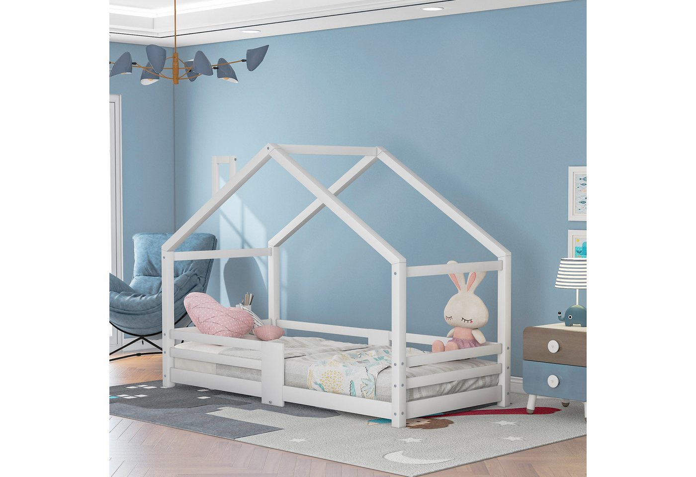 liebtech Kinderbett Hausbett, Kiefernholz Haus Bett for Kids 90 x 200 cm (m günstig online kaufen