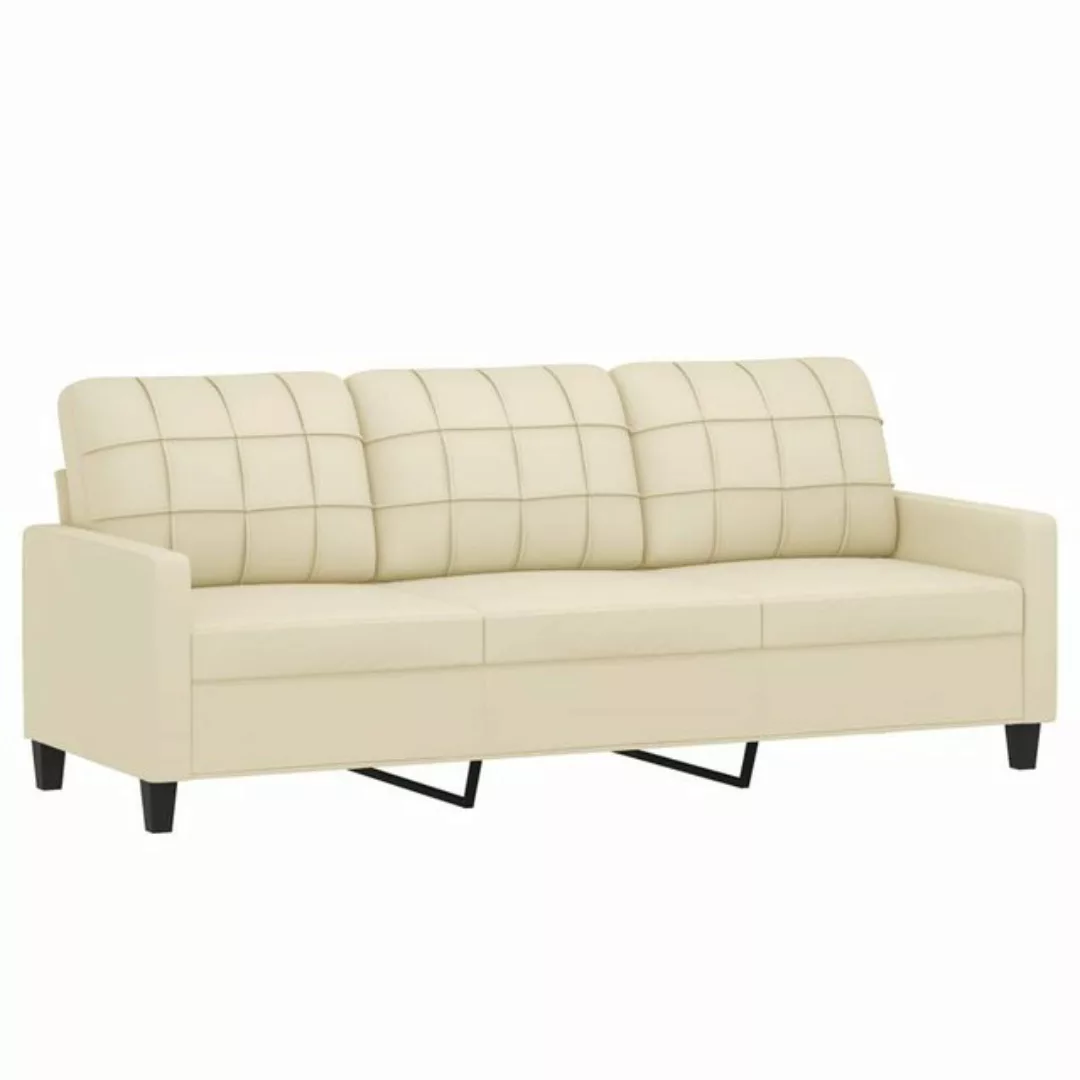vidaXL Sofa 3-Sitzer Sofa Couch Möbel Creme 180 cm Kunstleder günstig online kaufen