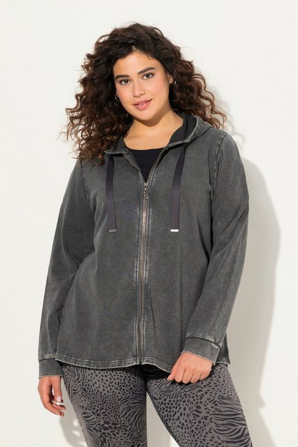 Ulla Popken Sweatjacke Hoodie-Jacke Vintage Rückenmotiv Kapuze günstig online kaufen