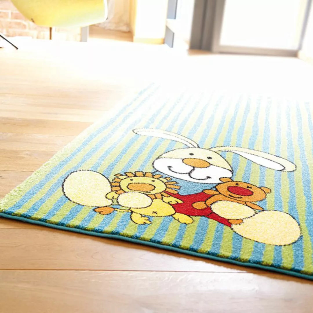 home24 Sigikid Kinderteppich Semmel Bunny Grün Kunstfaser 80x150 cm (BxT) R günstig online kaufen