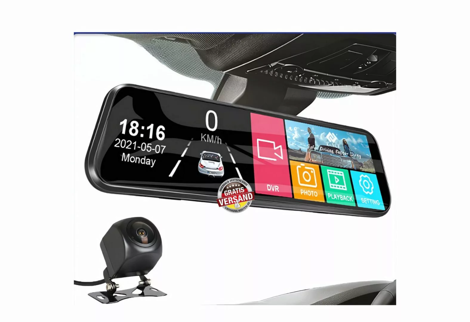 ShunShun GmbH Dashcam, Display Rückspiegel Rückfahrkamera Dashcam (HD, WLAN günstig online kaufen