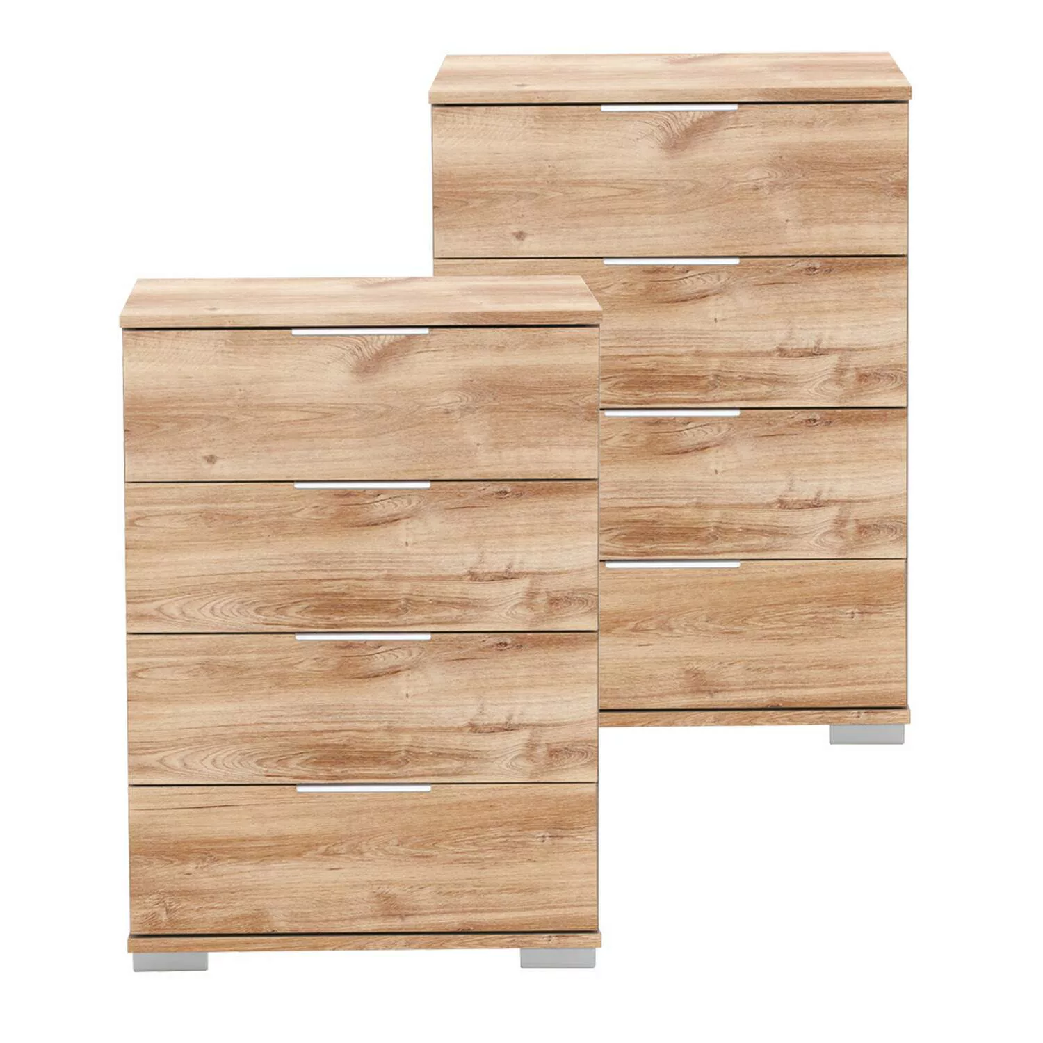 Schlafzimmer Nachttisch 2er Set, auch für Boxspringbett geeignet, in Planke günstig online kaufen