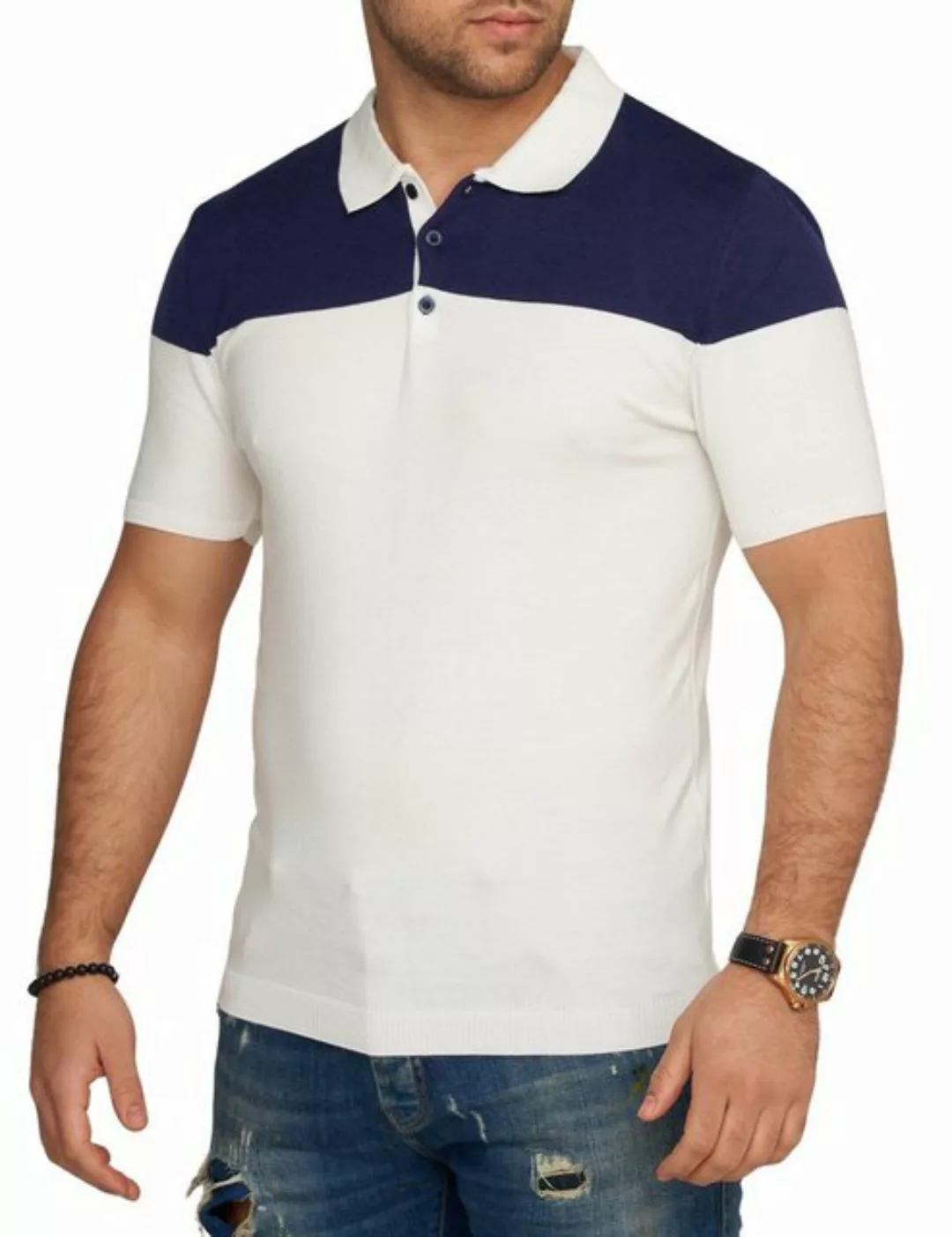 CARISMA Poloshirt CRPARATI Strick Kurzarm Polo T-Shirt Color-Block günstig online kaufen
