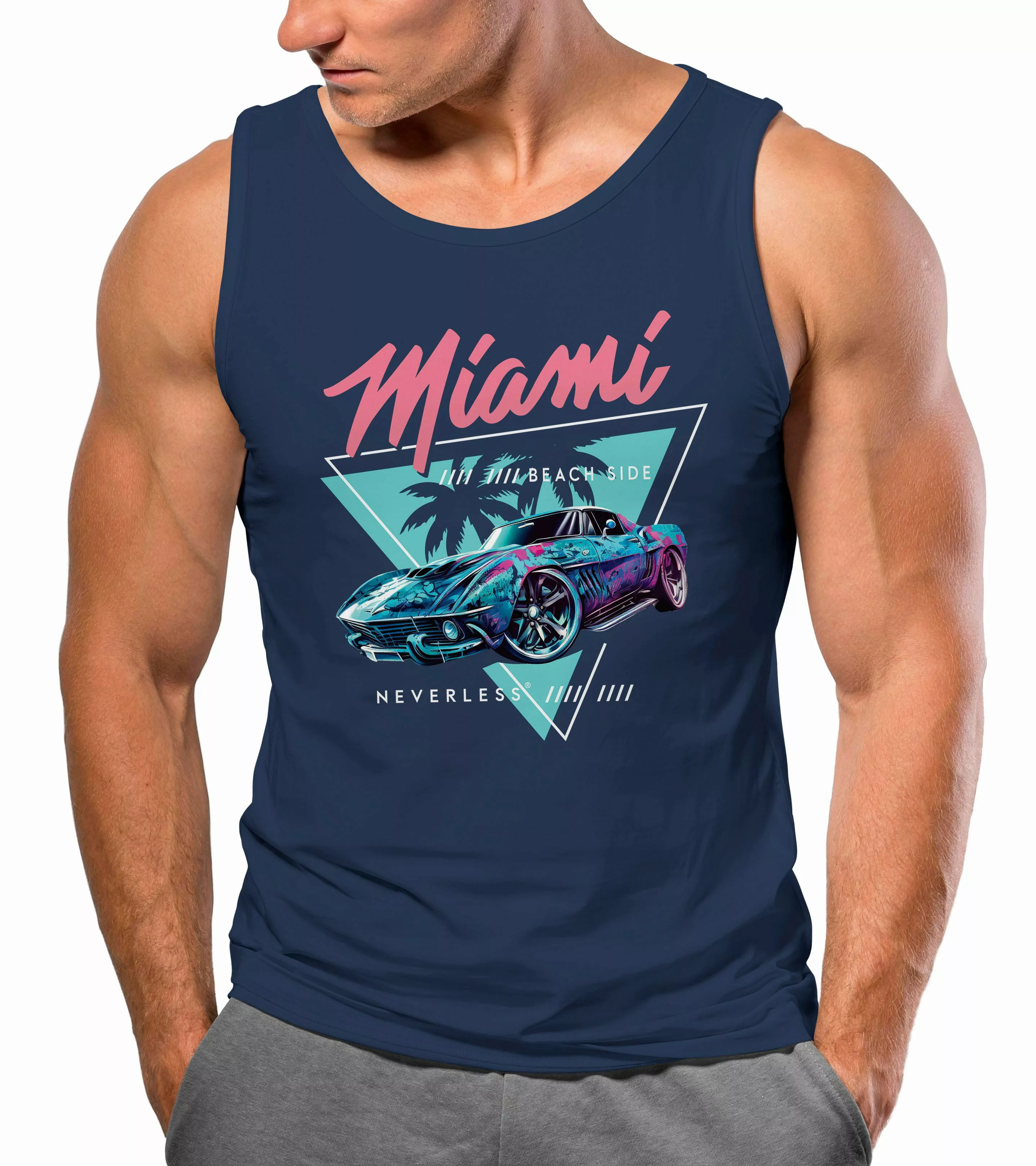 Neverless Tanktop Herren Tank-Top Bedruckt Miami günstig online kaufen