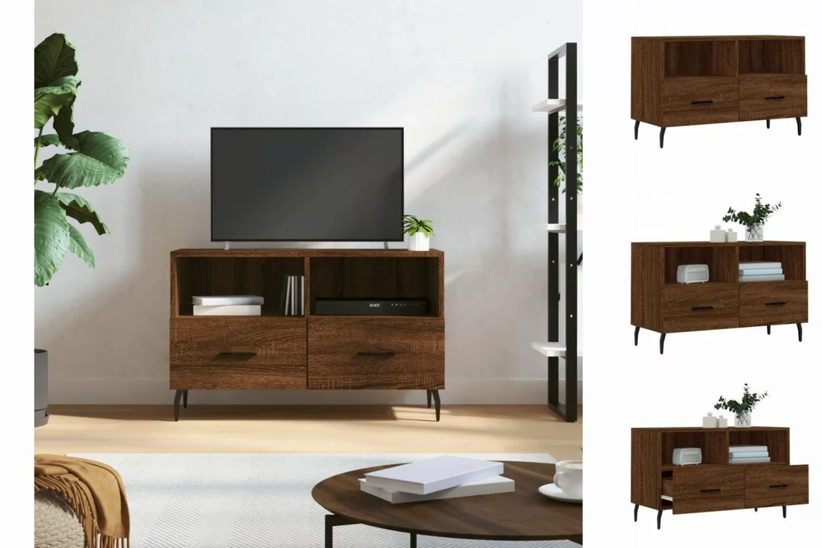 vidaXL TV-Schrank TV-Schrank Braun Eichen-Optik 80x36x50 cm Spanplatte günstig online kaufen