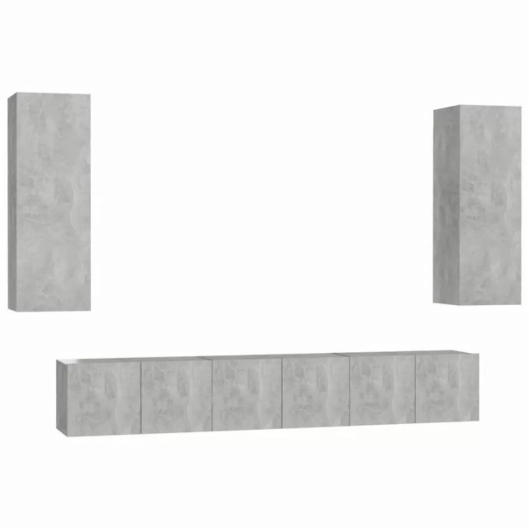 furnicato TV-Schrank 5-tlg. TV-Schrank-Set Betongrau Holzwerkstoff (1-St) günstig online kaufen