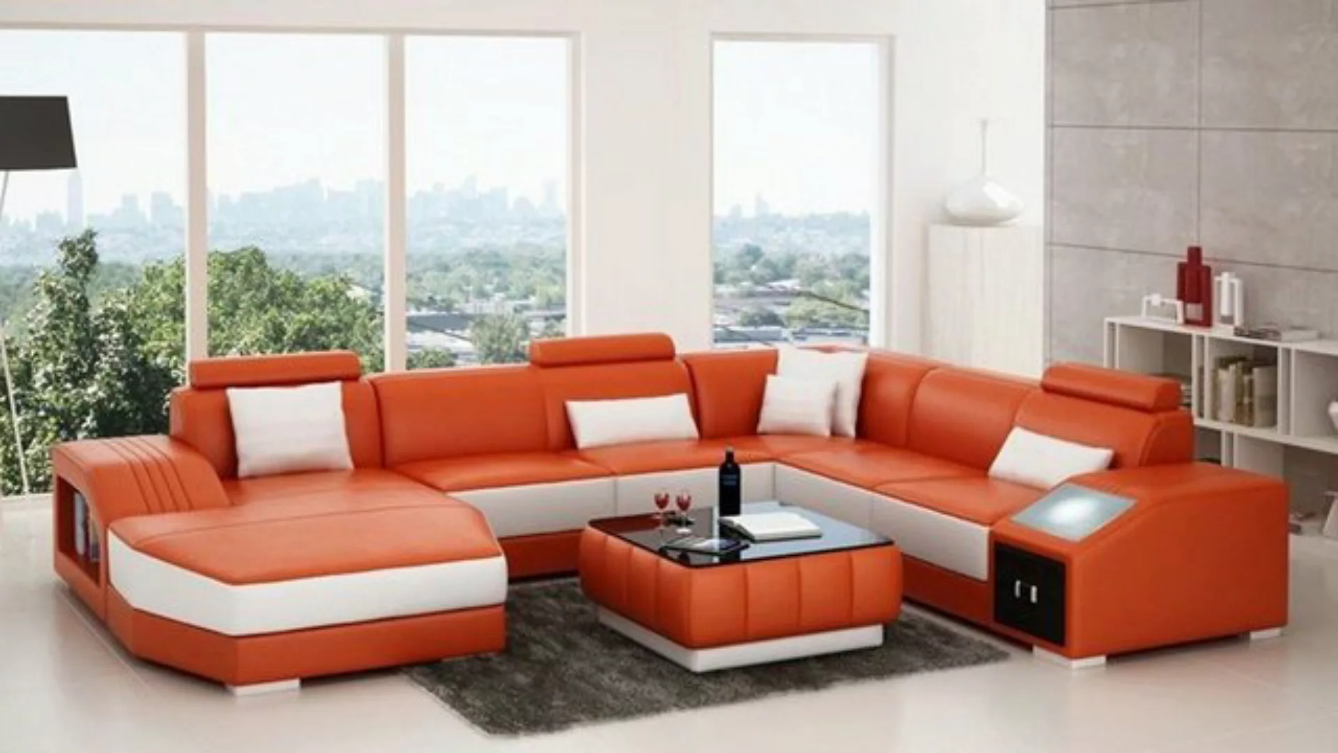 JVmoebel Ecksofa, Design Couch Luxus Couchen Leder Sofa Sitz Eck Garnitur P günstig online kaufen