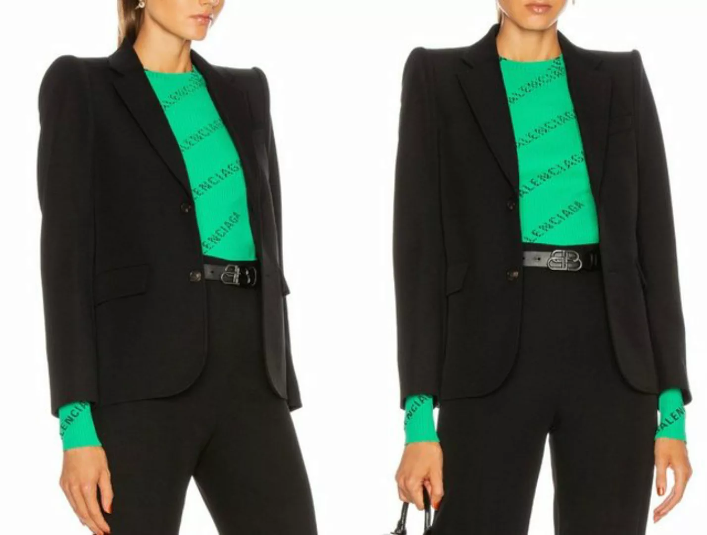 Balenciaga Jackenblazer BALENCIAGA WOOL CURVED SHOULDER SUIT BLAZER ANZUG J günstig online kaufen