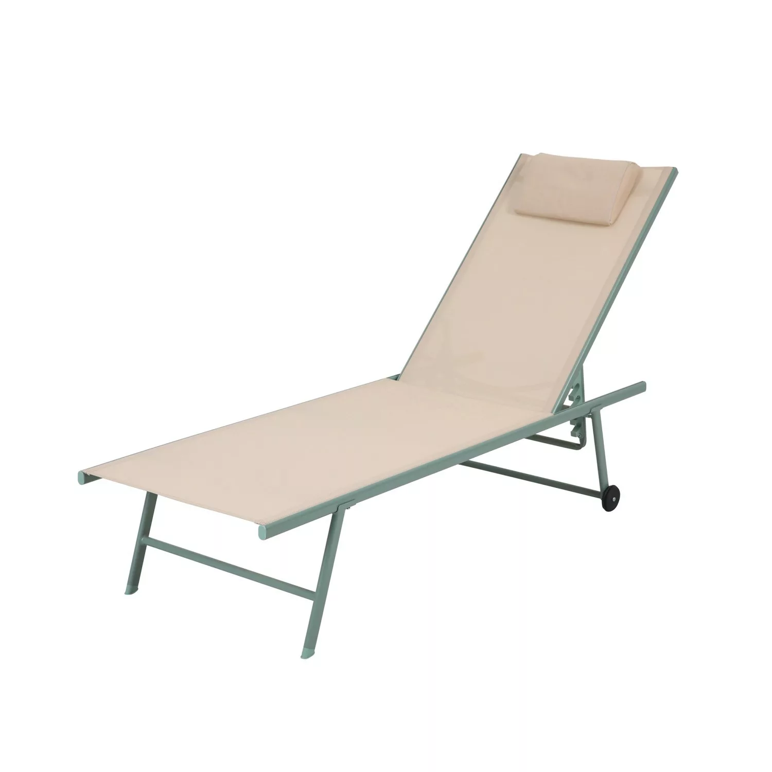 Best Sonnenliege Travis 185 cm x 55 cm x 97 cm Grün-Beige günstig online kaufen