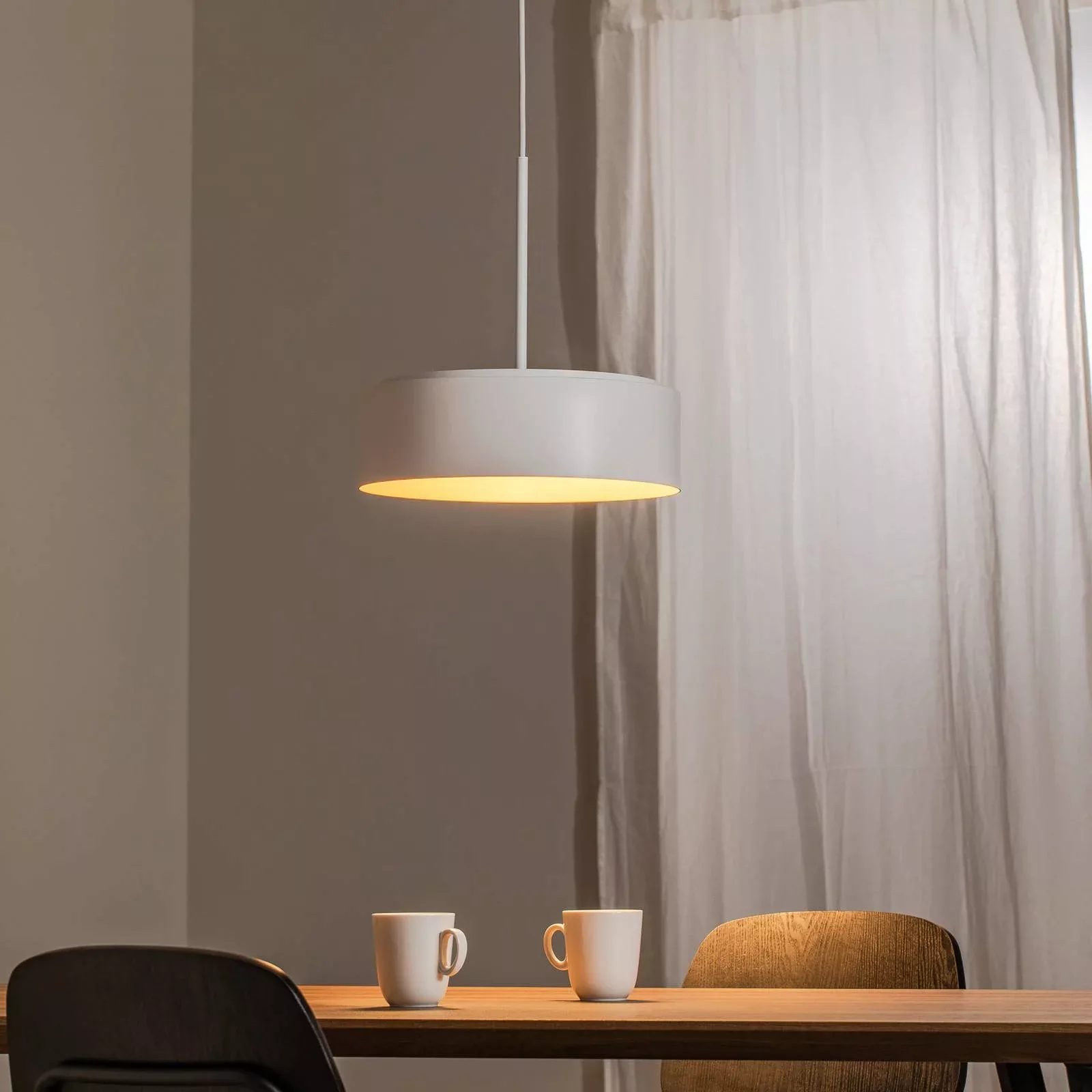 BEGA LED-Hängeleuchte Studio Line, Ø 36 cm, weiß-gold, DALI günstig online kaufen
