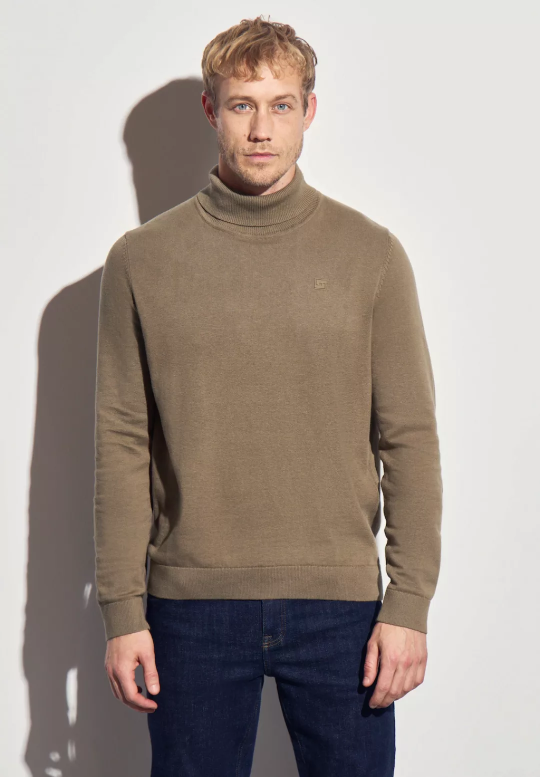 STREET ONE MEN Rollkragenpullover, aus reiner Baumwolle günstig online kaufen