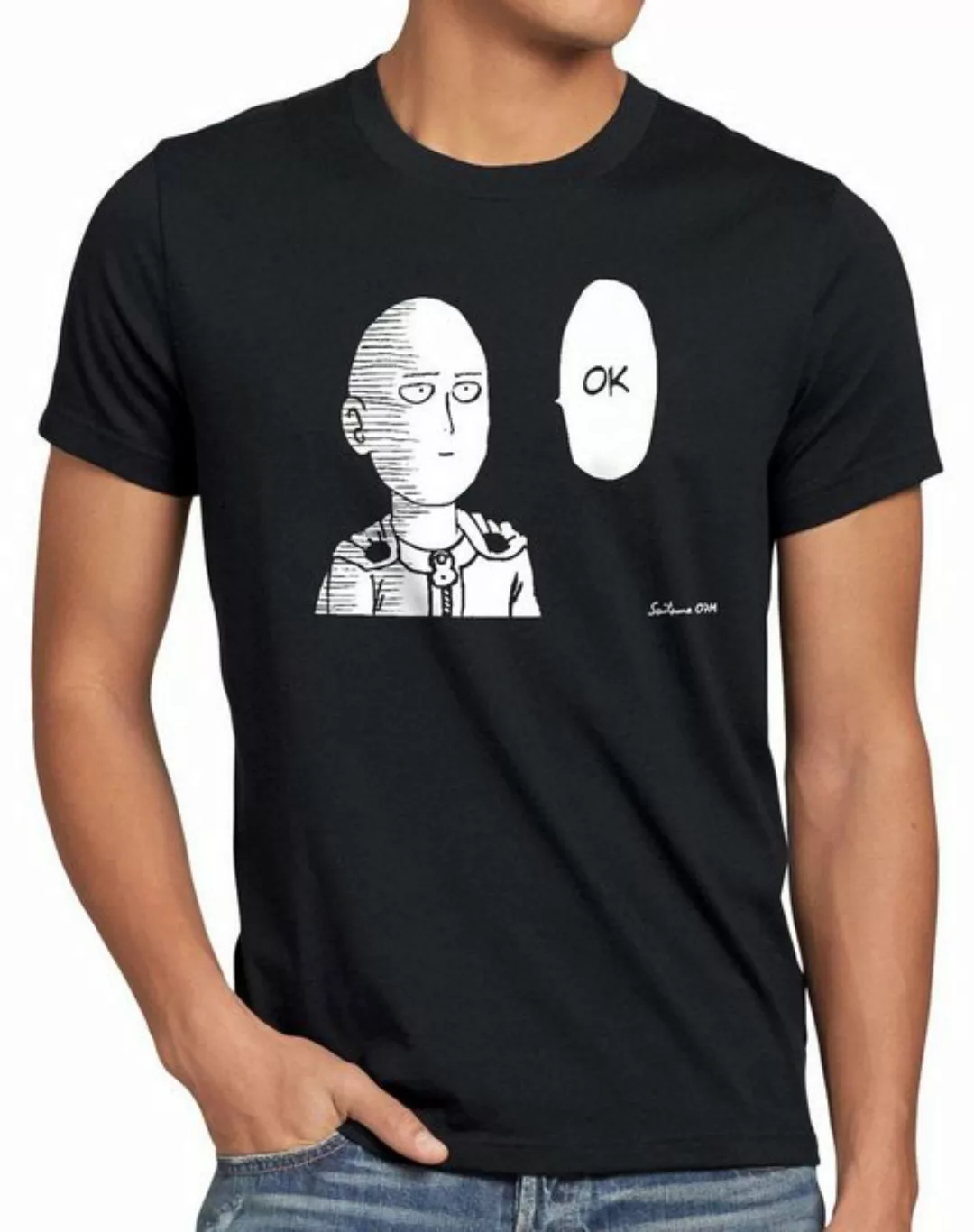 style3 Print-Shirt Herren T-Shirt Saitama Ok anime manga one punch genos fa günstig online kaufen