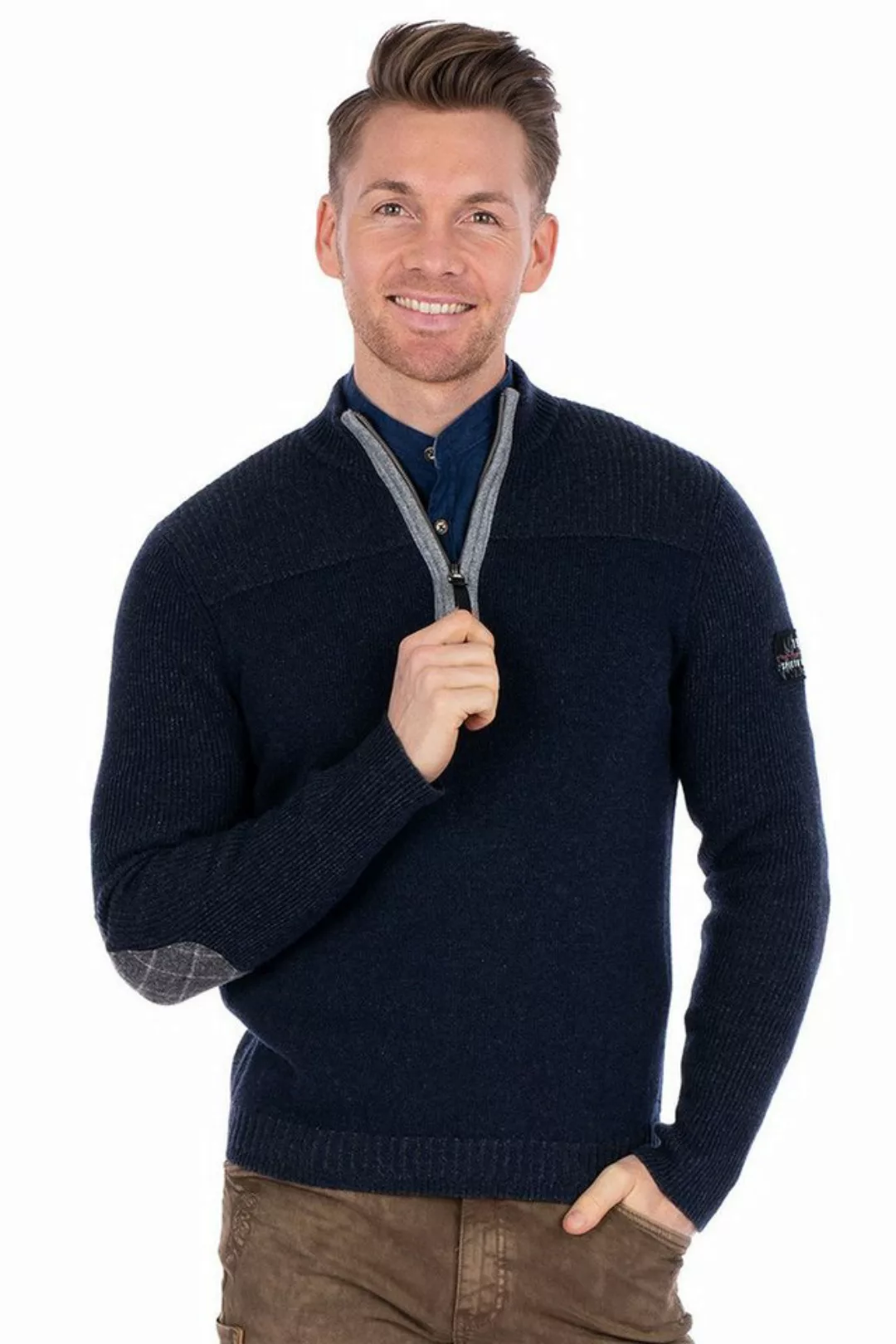 Spieth & Wensky Strickpullover Strickpullover Herren - ANTONIUS - grau mela günstig online kaufen