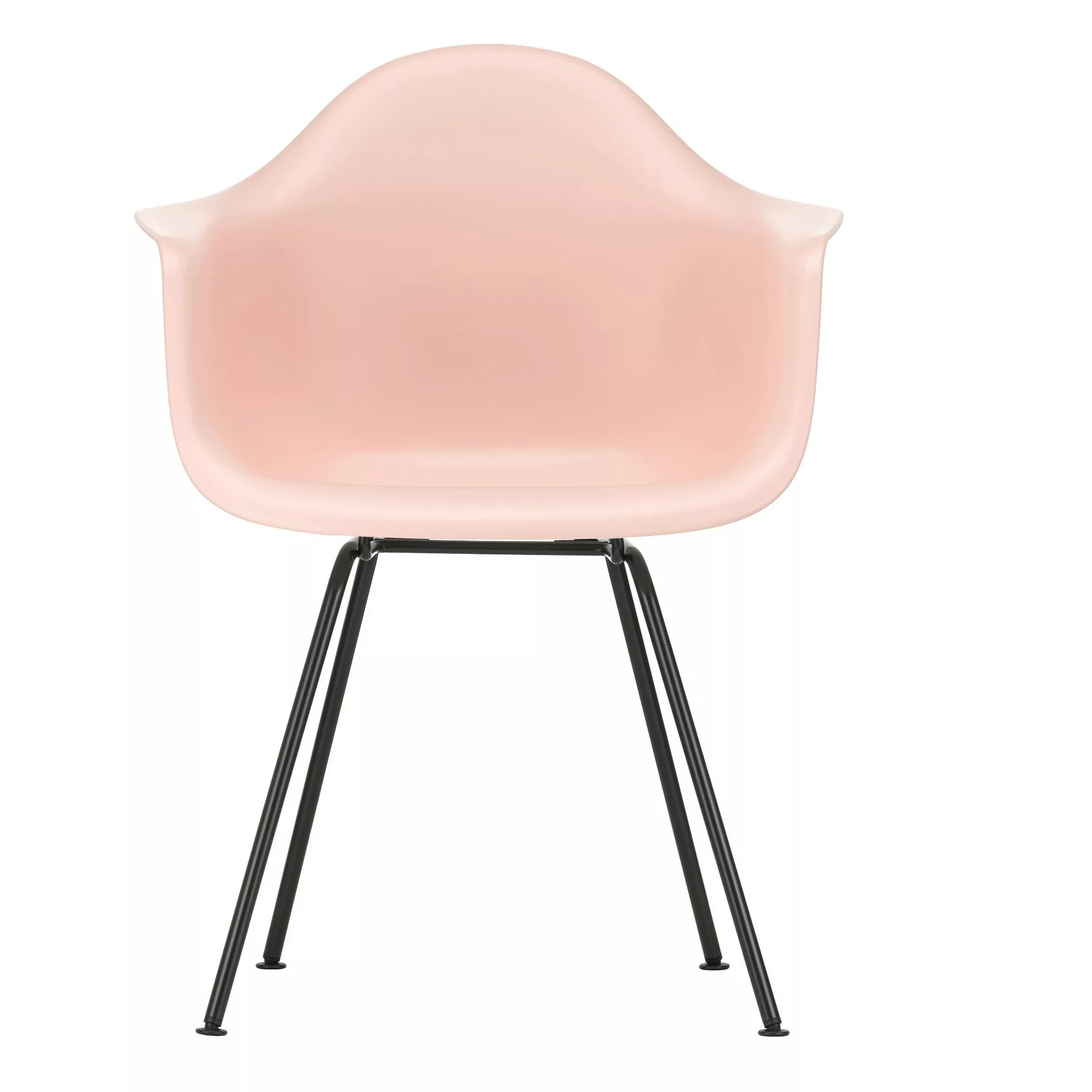 Vitra - Eames Plastic Chair DAX Gestell schwarz - blassrosa/Sitzschale Poly günstig online kaufen