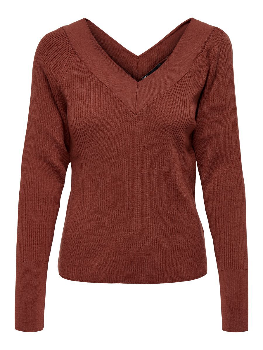 ONLY V-ausschnitt Strickpullover Damen Rot günstig online kaufen