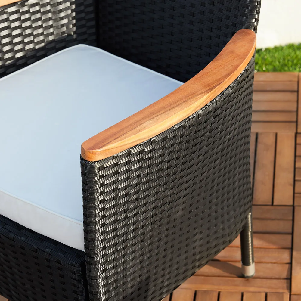 Polyrattan Garten-Sitzgruppe Rio 9-tlg Schwarz verstellbar günstig online kaufen