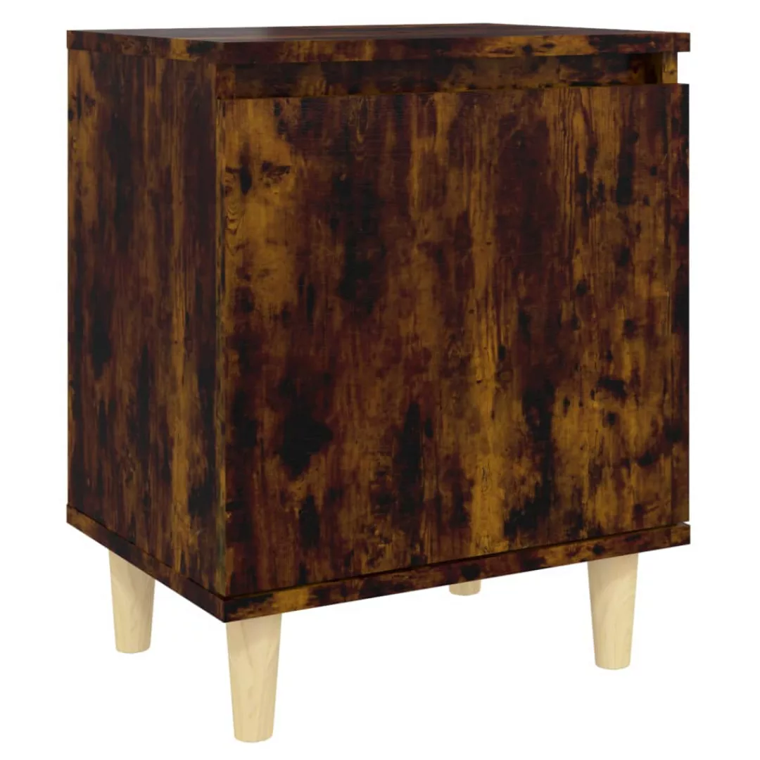 Vidaxl Nachttisch Mit Massivholz-beinen Räuchereiche 40x30x50 Cm günstig online kaufen