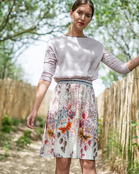 Sommer Rock Mit Blumenprint Aus Bio-baumwolle 'Art-flower Skirt' günstig online kaufen