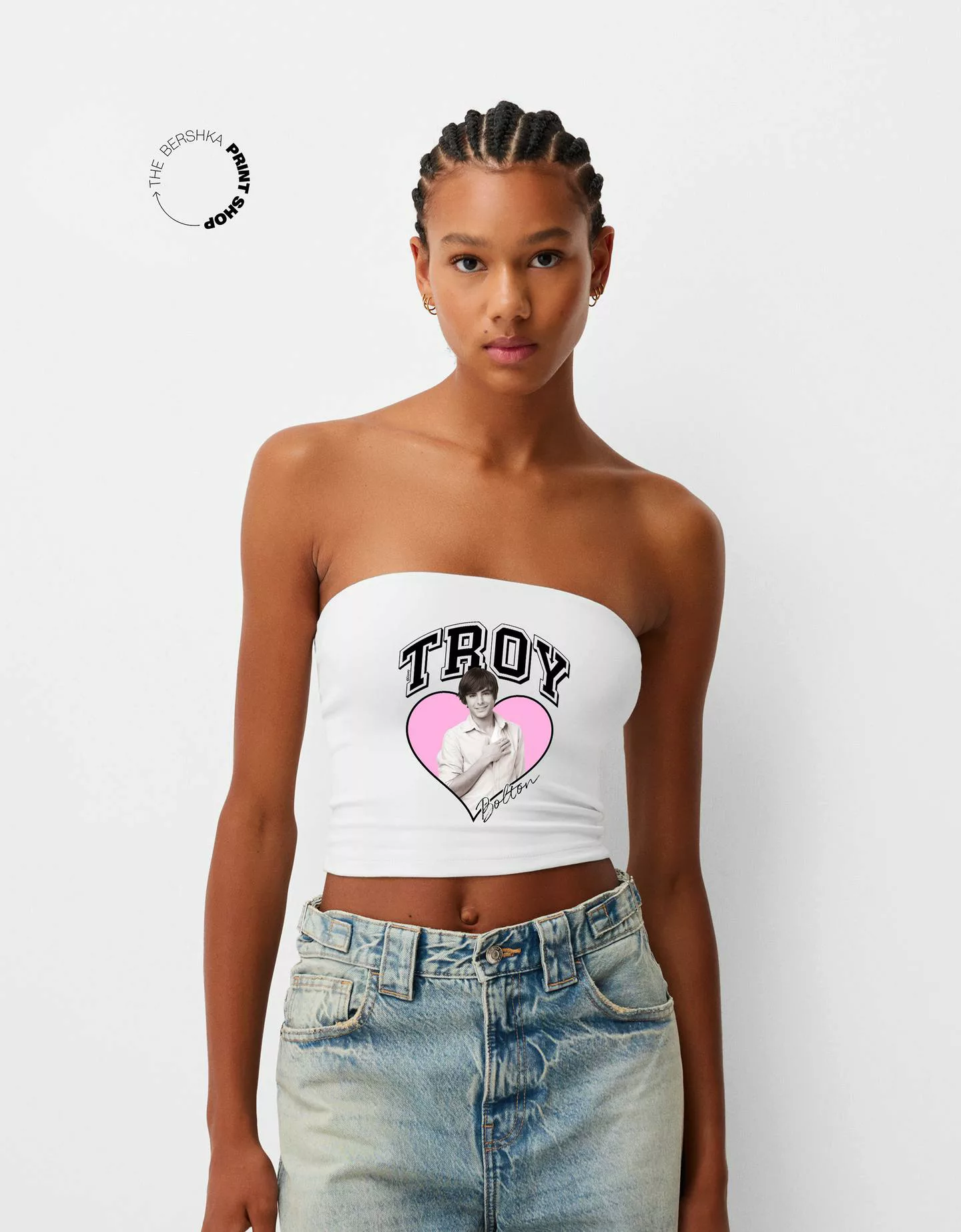 Bershka Bandeau-Top High School Musical Damen Xs Weiss günstig online kaufen