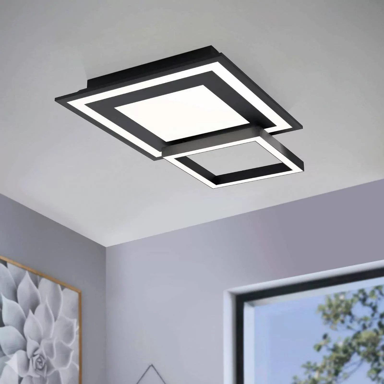 EGLO connect Savatarila-Z LED-Deckenlampe schwarz günstig online kaufen