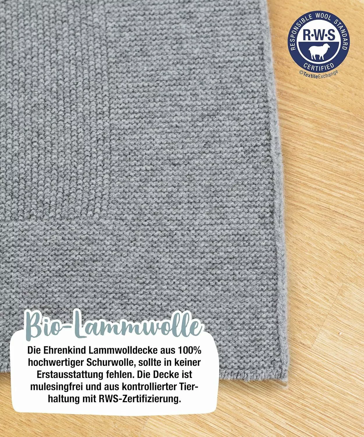 Babydecke aus Bio-Lammwolle Natur, 90 x günstig online kaufen