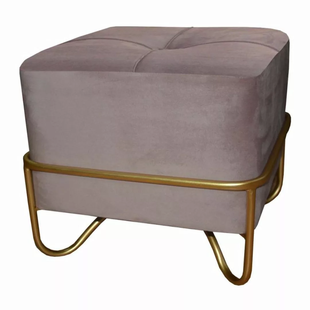 Barhocker Dkd Home Decor   Schaum Rosa Golden Metall Polyester Samt Holz Md günstig online kaufen