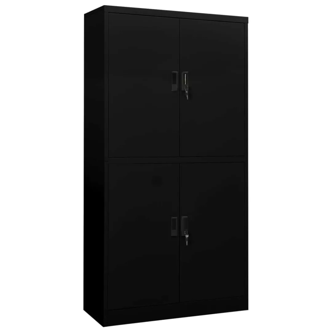 Büroschrank Schwarz 90x40x180 Cm Stahl günstig online kaufen