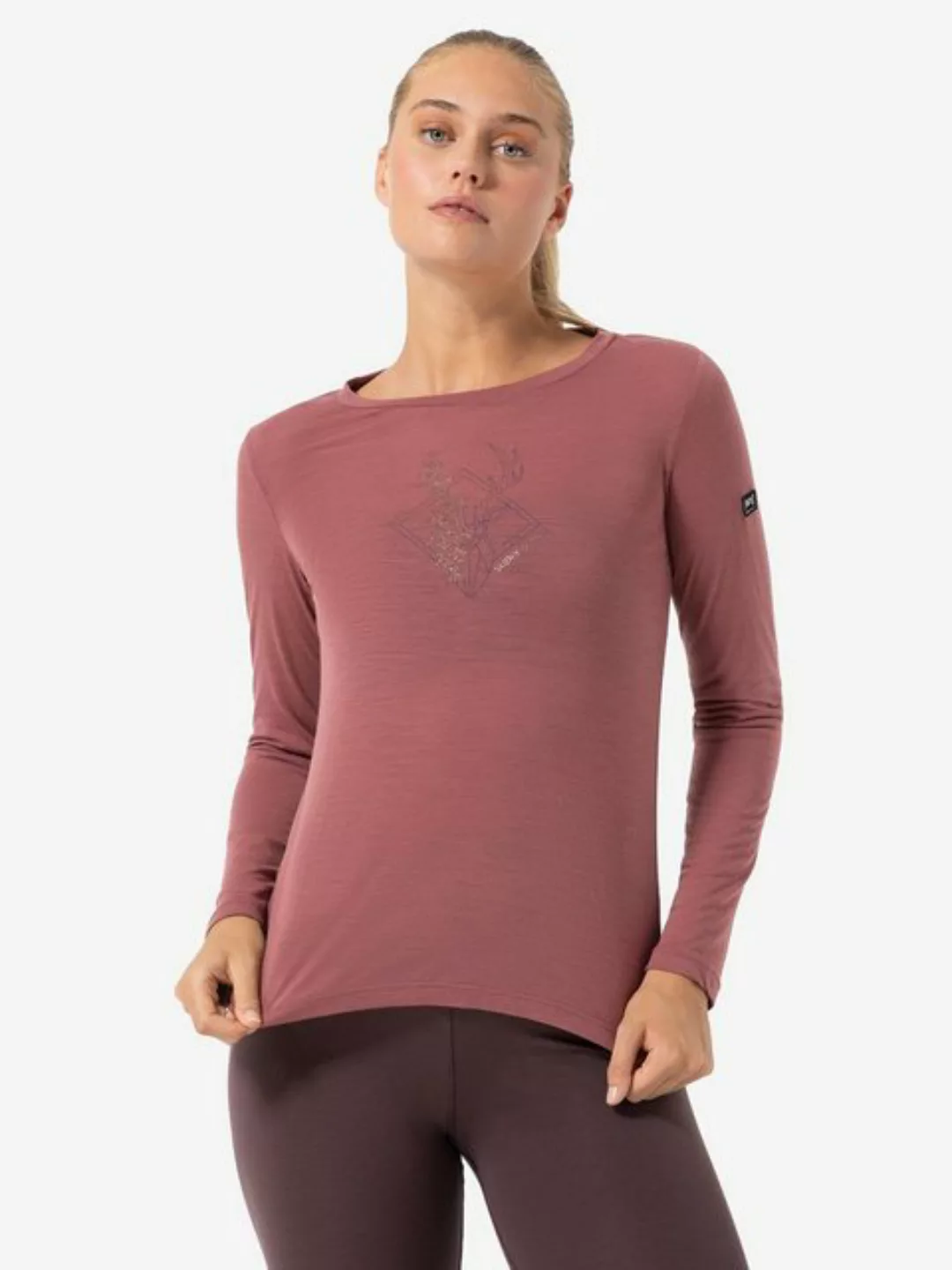 SUPER.NATURAL Sweatshirt für Damen, Merino DEER ART Tier Motiv günstig online kaufen