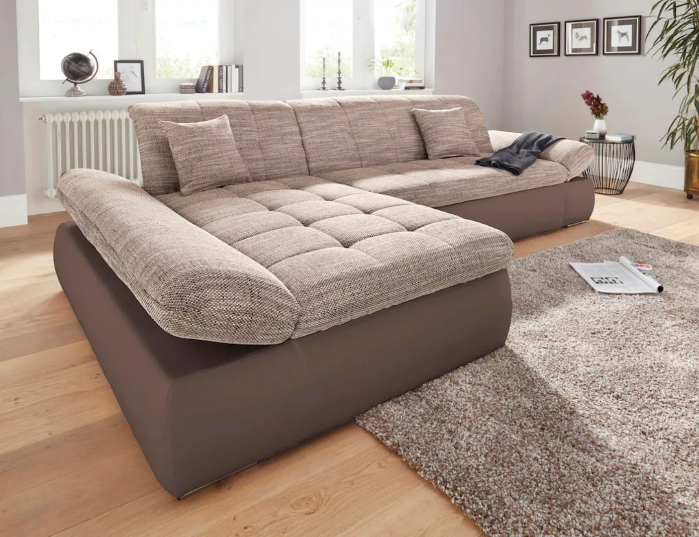 DOMO collection Ecksofa "PB Moric wahlweise mit Bettfunktion + Armteilverst günstig online kaufen