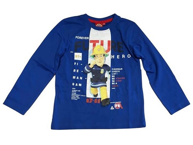 Feuerwehrmann Sam Langarmshirt blau günstig online kaufen