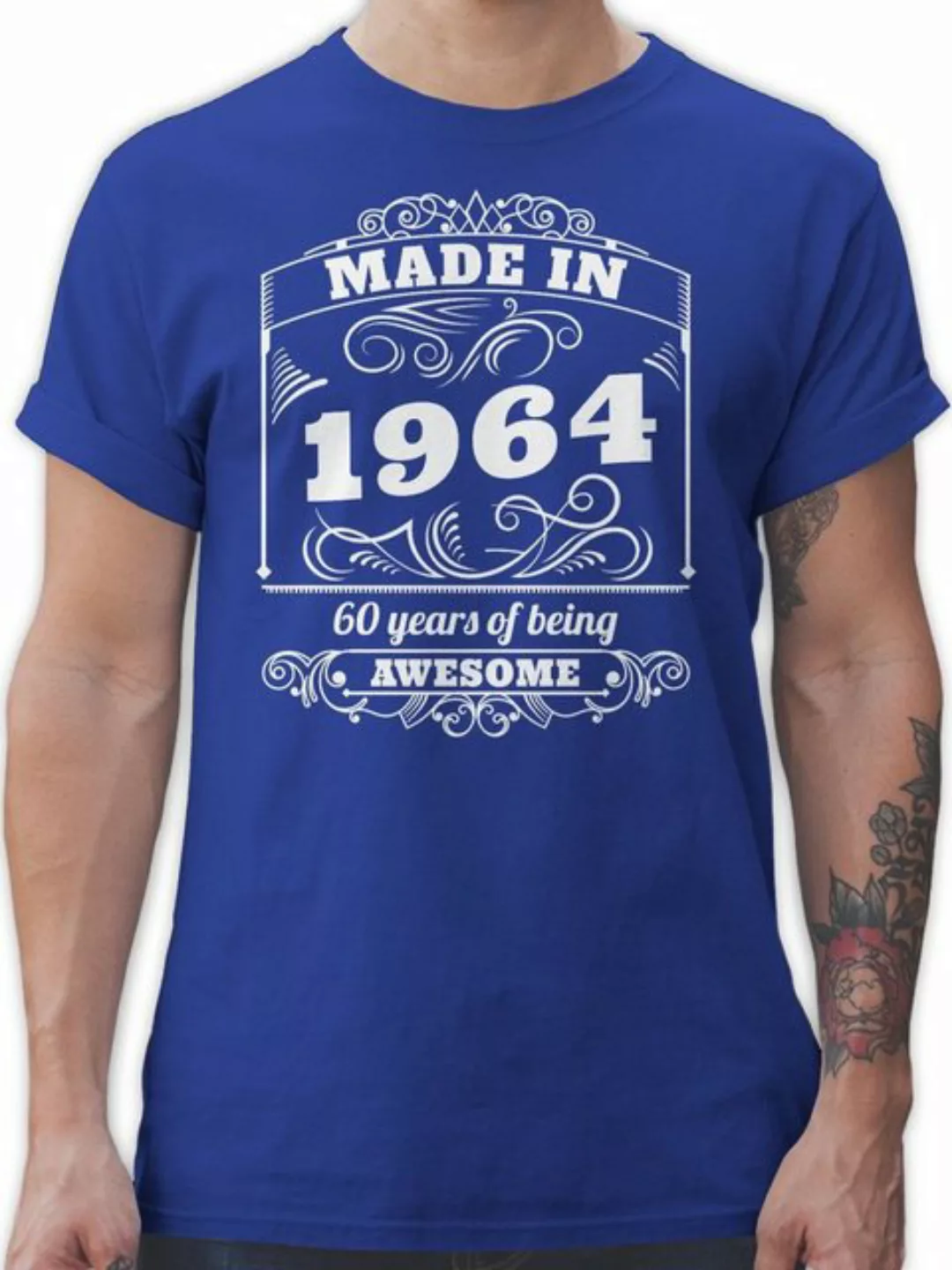 Shirtracer T-Shirt Made in 1964 Sixty years of being awesome 60. Geburtstag günstig online kaufen