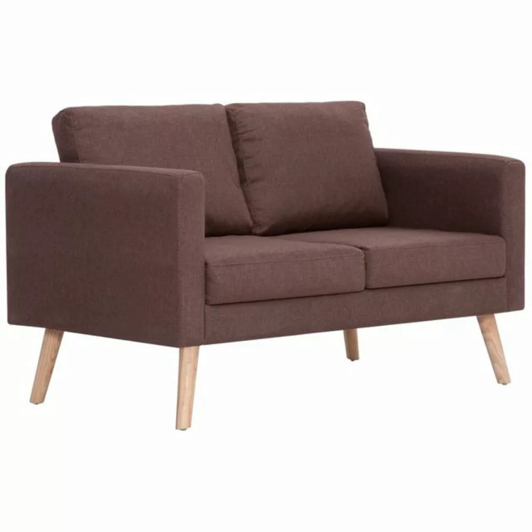vidaXL Sofa 2-Sitzer-Sofa Stoff Braun Couch günstig online kaufen