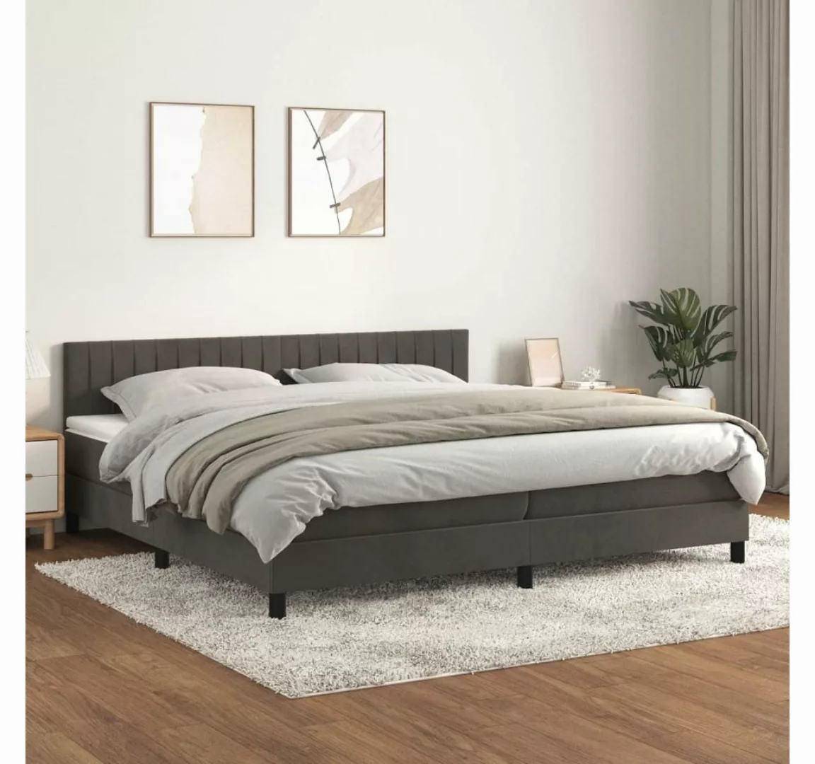 vidaXL Boxspringbett Bett Boxspringbett mit Matratze Samt (200 x 200 cm, Du günstig online kaufen