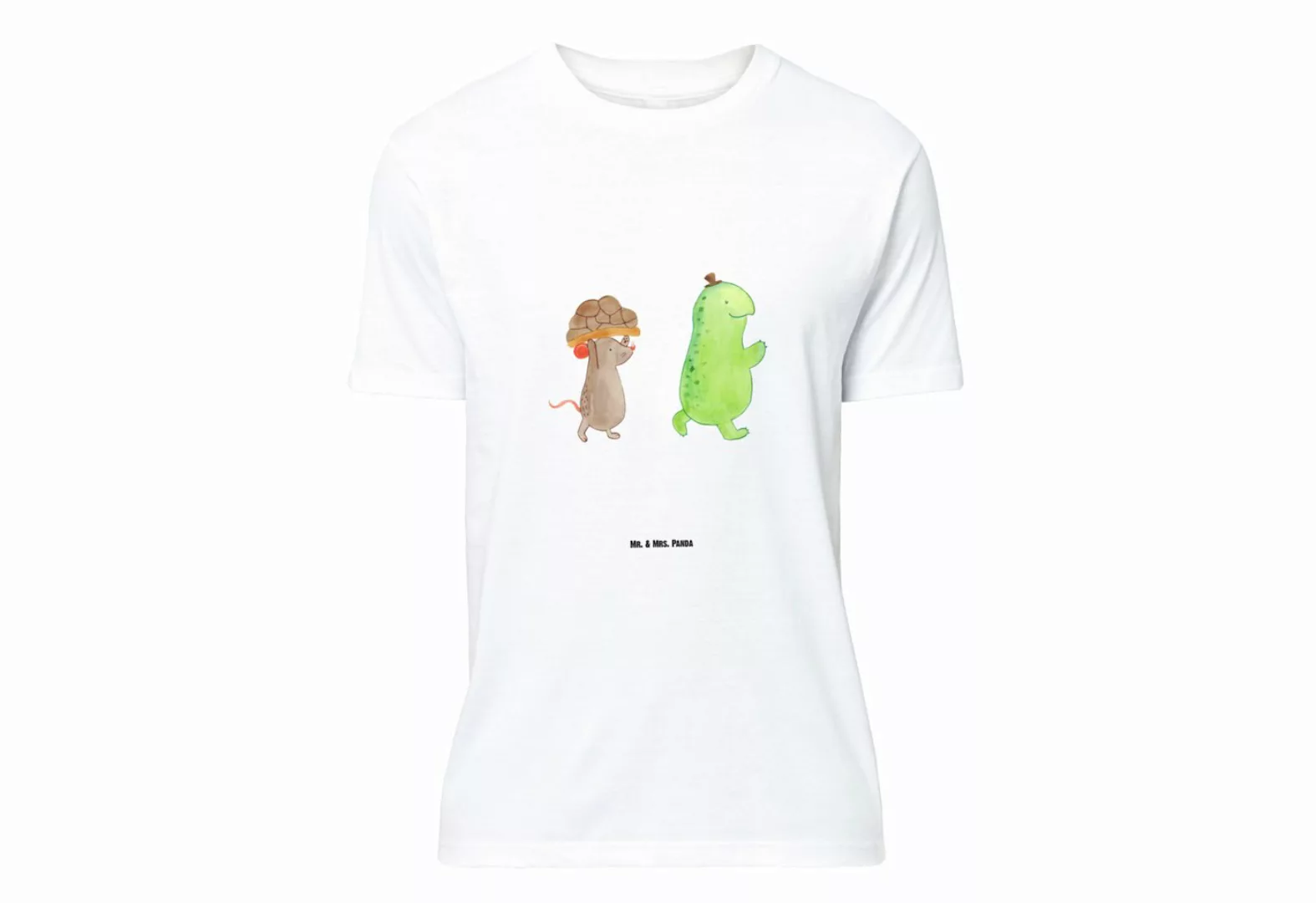Mr. & Mrs. Panda T-Shirt Schildkröte & Maus - Weiß - Geschenk, Frauen, Freu günstig online kaufen