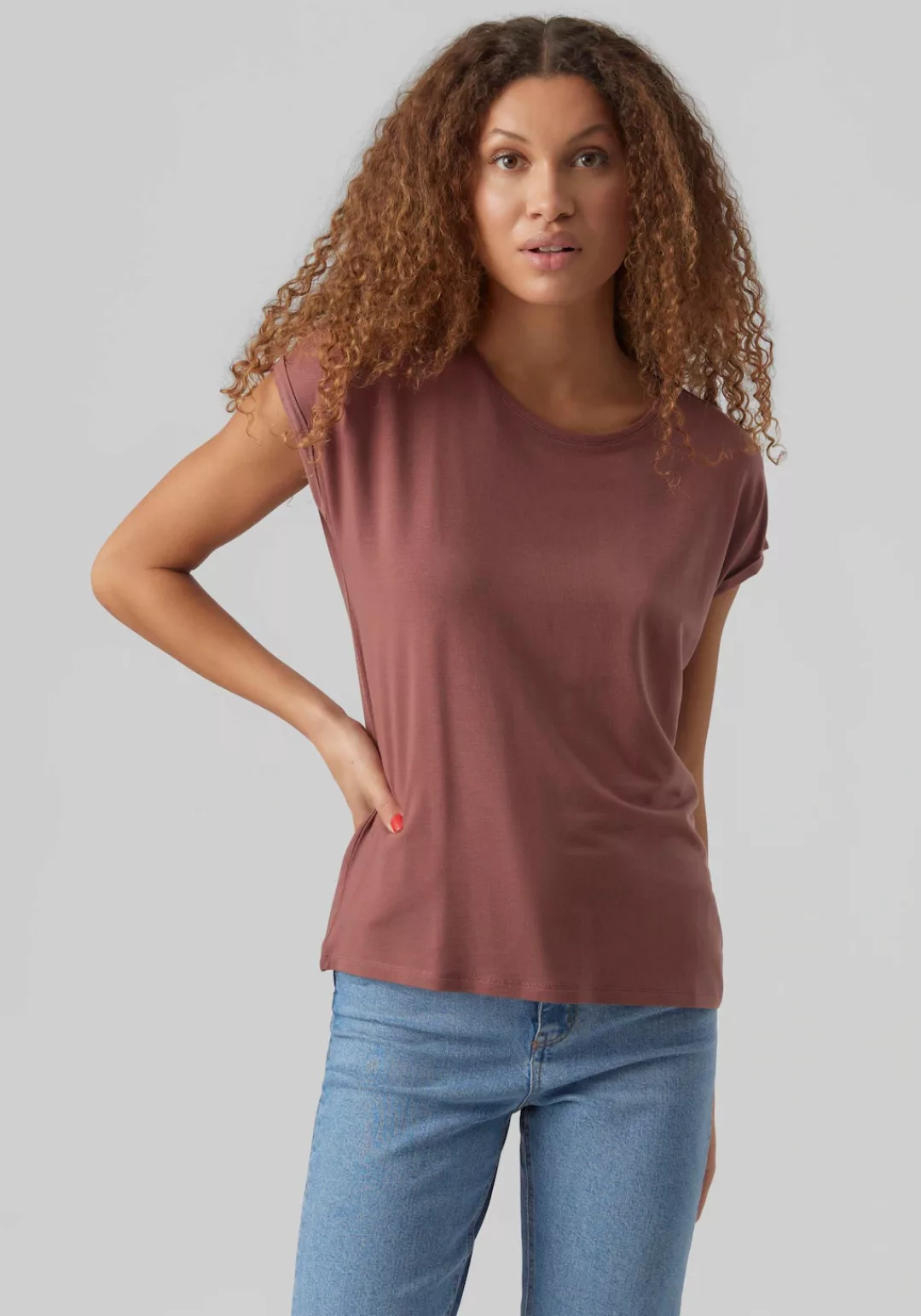 Vero Moda Damen T-Shirt VMAVA PLAIN - Regular Fit günstig online kaufen