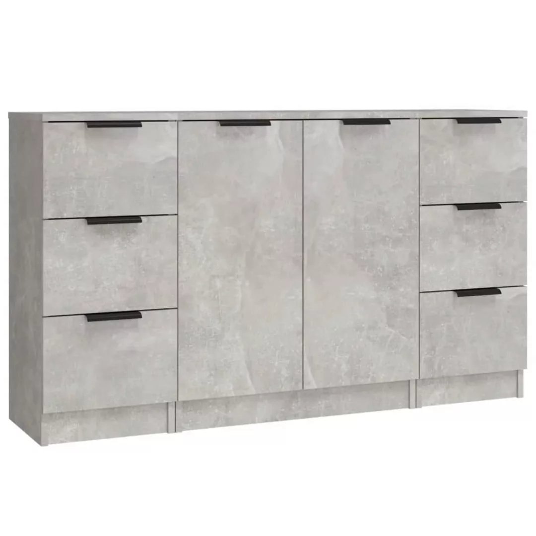 Vidaxl Sideboards 3 Stk. Betongrau Holzwerkstoff günstig online kaufen