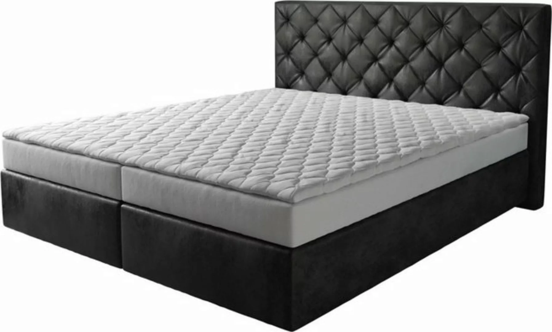 DELIFE Boxspringbett Dream-Great, Mikrofaser Anthrazit Vintage 180x200 cm m günstig online kaufen