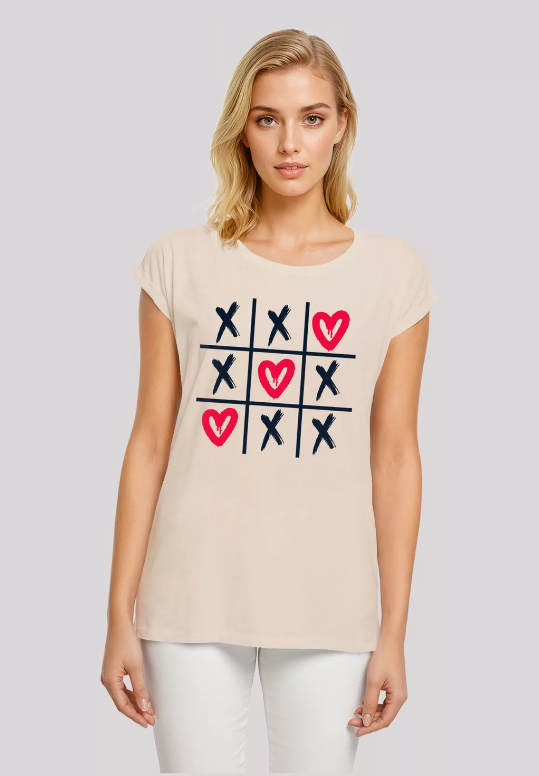 F4NT4STIC T-Shirt "Valentinstag Herz Tic Tac Toe", Premium Qualität günstig online kaufen