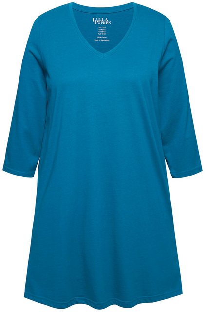 Ulla Popken Longshirt Longshirt A-Linie V-Ausschnitt 3/4-Arm günstig online kaufen