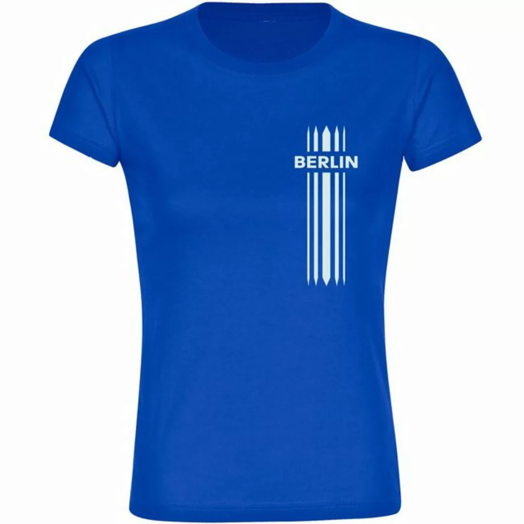 multifanshop T-Shirt Damen Berlin blau - Streifen - Frauen günstig online kaufen